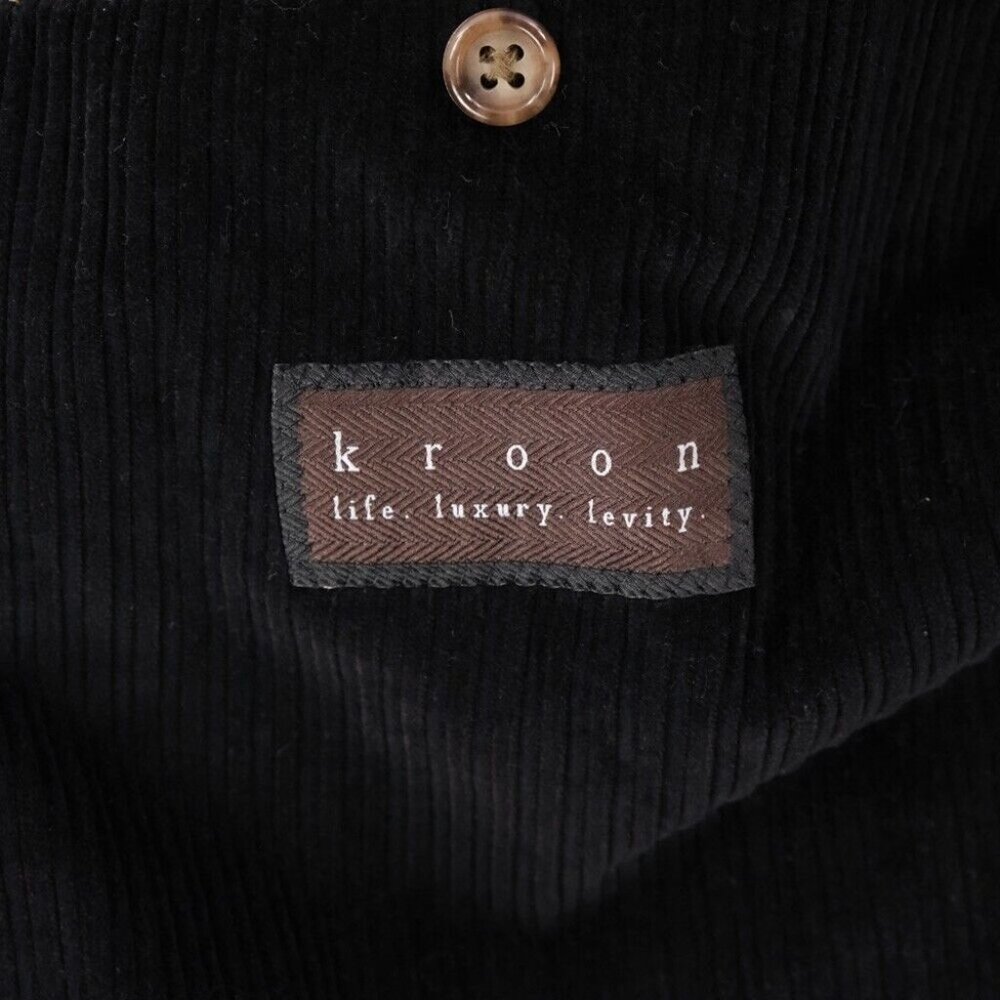 Kroon Corduroy Blazer Men 44L Sport Coat 2 Button Casual Jacket Black Fall - Picture 4 of 13